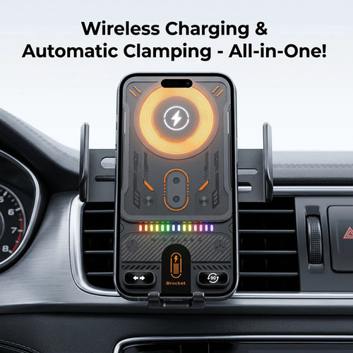 CE/FCC/ROHS Certified Auto-Sensing Vent Car Mount with Fast Wireless Charging for MagSafe-Compatible Phones.
