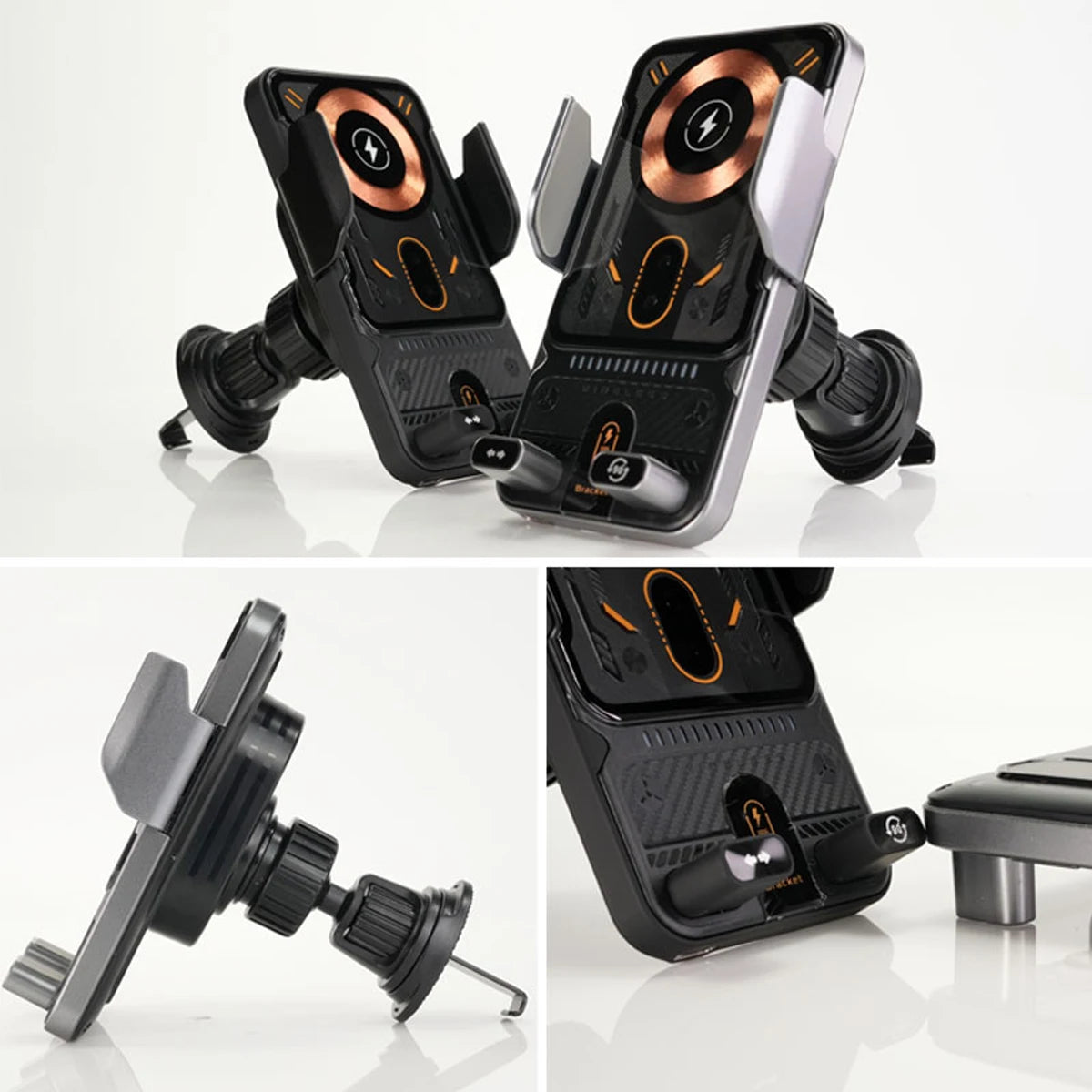CE/FCC/ROHS Certified Auto-Sensing Vent Car Mount with Fast Wireless Charging for MagSafe-Compatible Phones.